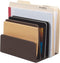 MobileVision Executive Dark Brown Desktop File Folder Organizer, 5 Slot Dividers and Paper Tray