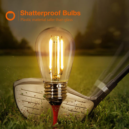 addlon LED Replacement Bulbs, 2W S14, 4 Pack, Waterproof E26 Screw Base for Outdoor LED String Lights