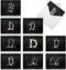 The Best Card Company - 10 Initial Letter D Assorted Blank Notecards, Floral Monogrammed Stationery