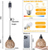 3 Pack Dimmable Outdoor Battery Operated Chandelier, Small Hanging Rattan Pendant Lights with Timer, Warm White