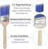 Bates- Paint Brushes- 2 Pack, Premium Paintbrush, Treated Wood Handle, Paint Brush, Paint Brushes Set, Professional Brush Set, House Paint Brush, Trim Paint Brush, Sash Paint Brush by Bates Choice
