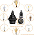 Zevnico 8 Pack E26 E27 Bulb Light Sockets, Black Medium Screw Base with Shade Ring, Retro Period Style Edison Lamp
