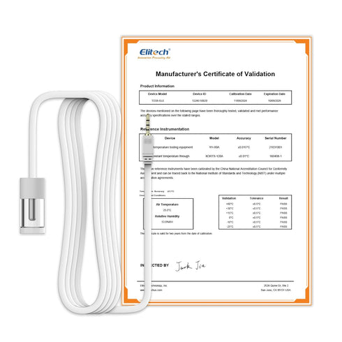Elitech External Glycol Bottle Temperature Probe, Temperature Sensor for RCW-360Pro Device, Monitor -40~176?