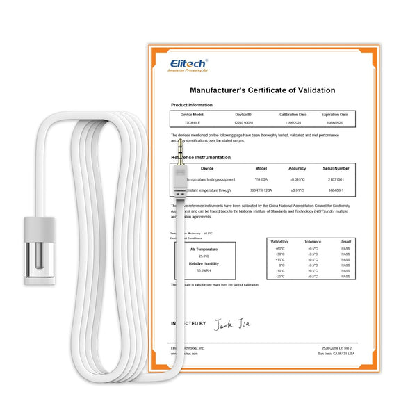 Elitech External Glycol Bottle Temperature Probe, Temperature Sensor for RCW-360Pro Device, Monitor -40~176?