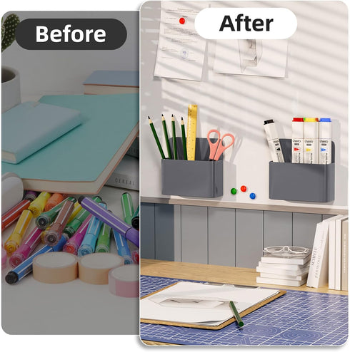 Mabrasse 2p Magnetic Dry Erase Marker Holder, Pen and Eraser Holder for Whiteboard, Office, Refrigerator, Locker