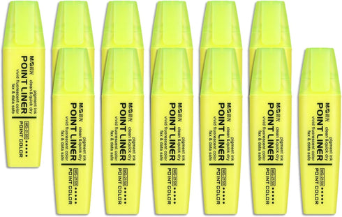 M&G Yellow Highlighter, 12 Pack, No Bleed Highlighters, Neon Thick Cute Markers for Books