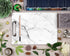 WAVEYU Cute Decorative Clipboard, Low Profile Paperboard Design for Students, Nurses, Office Supplies (White Marble)