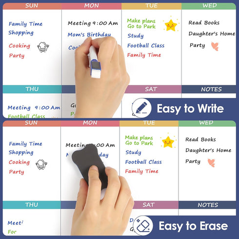 MaxGear 11"x14" Magnetic Dry Erase Calendar for Refrigerator, Monthly & Weekly Planner, Chore Calendar for Adults