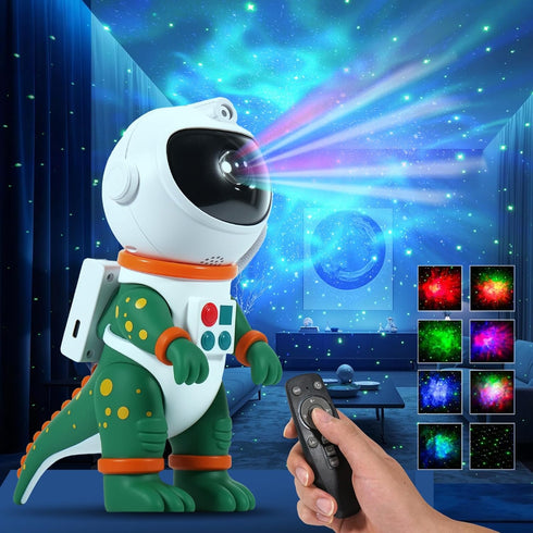 LOVME Galaxy Star Projection Night Light, Dinosaur Astronaut Space Projector with 8