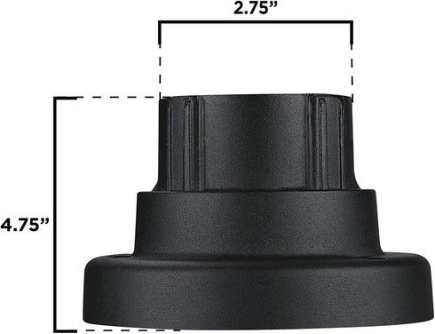 Textured Black Pedestal Mount for Post-Top Fixtures