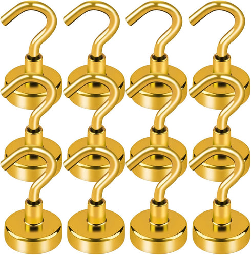 LOVIMAG Cruise Essentials, 28lbs Cruise Door Magnets, Yellow Magnetic Hooks for Cruise Cabins, 12 Pack