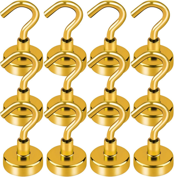 LOVIMAG Cruise Essentials, 28lbs Cruise Door Magnets, Yellow Magnetic Hooks for Cruise Cabins, 12 Pack