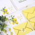 50 Pack Summer Whaline Lemon Gold Foil Thank You Cards Boxed Greeting Cards with Envelopes Stickers Yellow Lemon Flower