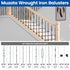 Muzata 10 Pack Iron Baluster Shoes with Screws for 1/2" Square Staircase Baluster, Satin Black