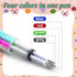 CZWZ 30 Set 4-in-1 30 Cute Multicolor Pens in One Fun Pens Bulk with Gift Cards for Kindergarten Party End of Year