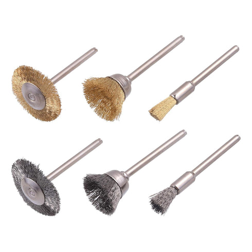 Rocaris 72 Pack Wire Wheel Brushes Set, Brass and Steel Wire Brush Set with 1/8" Shank for Rotary Tools Accessories