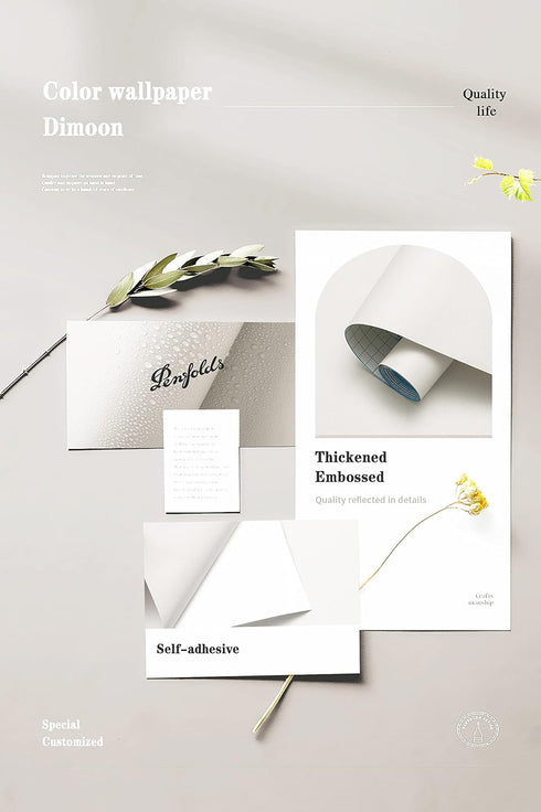 Dimoon Off-white Peel and Stick Wallpaper, 78.7"x17.7" Waterproof Contact Paper for Cupboard Drawer Liner