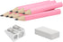 Short Triangular Fat Pencils for Kids, 3.5 Inch Fat Pencils for Writing and Drawing, Pack of 7 with Eraser Sharpener