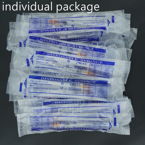 20 Pack 2.5ml Plastic Disposable Lab Utensils, Individually Packaged with 25Ga 1 Inch