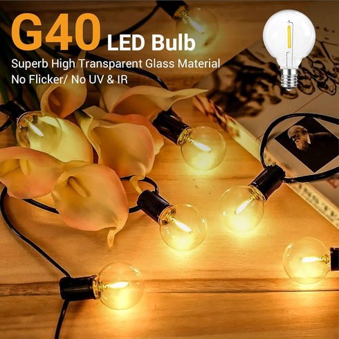 Blakapoo G40 Bulbs, 1W E12 Bulbs 1.57 inch, 25 Pack LED Replacement Light Screw Base Shatterproof Clear Small Globe
