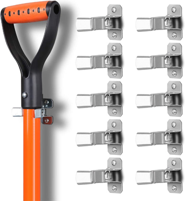 HORUSDY 10 Pack Spring Grip Mop and Broom Holder for Shovel, Rake,