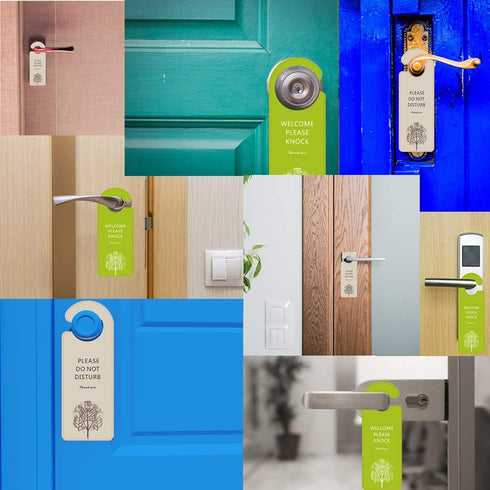 Do Not Disturb Door Hanger Sign, Please Do Not Disturb Door Knob Sign for Office, Home, Clinic, 2 Pack (Grey and Green)