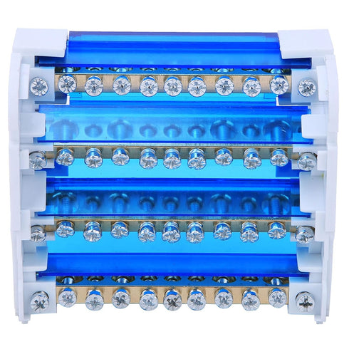 Heavy Duty Power Distribution Box Terminal Block, 4-Level Single Phase Din Rail for Electrical Engineering