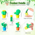 Spakon Christmas Erasers Gifts for Students, 50 Cactus Erasers, Plants Shaped, 25 Gift Cards, Organza Bags