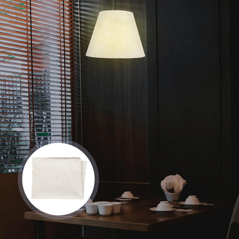 Uonlytech Lamp Shade Linen Pre-cut Round Craft Material for DIY Lampshade, White Fabric for Replacement Lamp Shades
