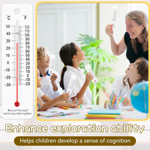 Maitys 50 Pcs Student Thermometers, Mercury Free Science Thermometer for Classroom Teaching Tools