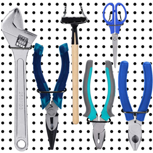 30 Pieces Pegboard Plier Holders, Black Double Loop Stainless Steel Pegboard Hooks for Shop Display