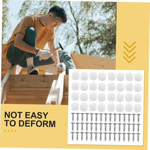 200pcs NUOBESTY Plastic Hinge Dowel Inserts Self-Tapping Screws for Cabinet Door Repair and Installation Plastic