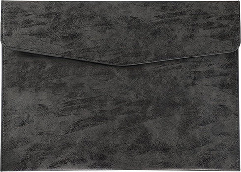 Enyuwlcm PU Leather A4 File Folder Document Holder, Stylish Portfolio Envelope Case with Snap Closure, Black