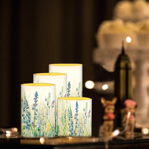 Set 4, Flameless Candles Battery Powered LED Candles with Remote Timer Color Changing Control for Indoor Outdoor Home