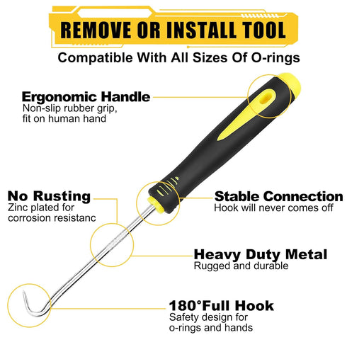 O Ring Assortment Kit, 780 PCS Rubber O Ring Set with 180° Full Pick & Hook Tool, 18 Sizes for Automotive, Hose, Faucet