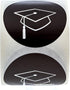 Graduation Stickers - 250 Graduate Labels, 1.5" Black & White Class of 2025 Grad Cap Envelope Seals