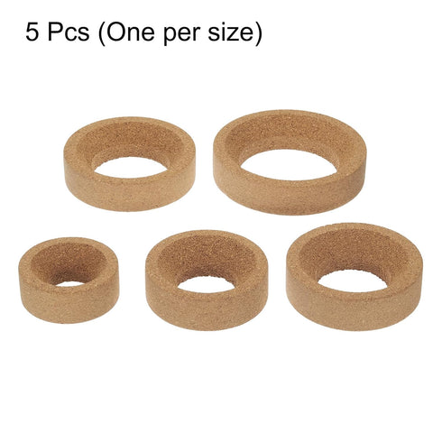 uxcell Lab Flask Support Cork Stand, 80/100/110/120/140mm Diameter Round Bottom Holder for Flasks, 5Pcs