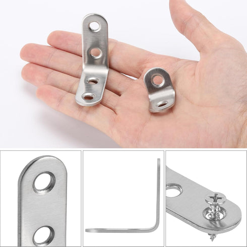 40 100 90 (1.57 Inch 0.79 Inch) Pcs L Bracket Stainless Steel Corner Brace with Pcs Screws, Degree Right Angle Bracket