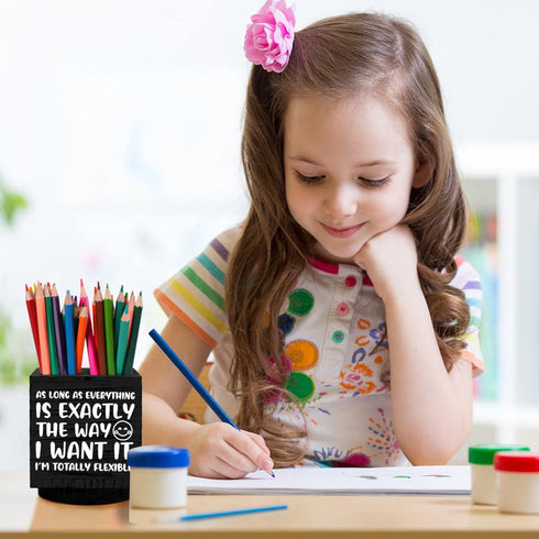 Wooden Spinning Pen Holder for Desk, Cute Organizer for Home Office, Funny Pencil Case Storage