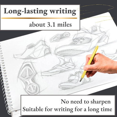 SUN-STAR Stylish Metal Pencil Metacil Retractable Click Pencils for Artist Drawing, Sketching, Non-Sharpening