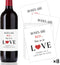 generic Set of 8 Bridal Shower Wine Bottle Labels, Roses are Red Love