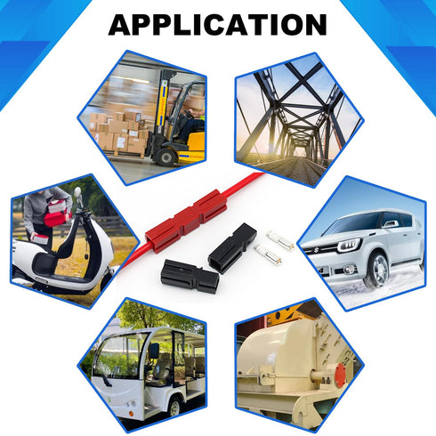 smseace 10Pairs 15/30Amp Power Connectors 1.5-4mm² (20-12AWG) Quick Connect/Disconnect for Forklift/Golf Cart
