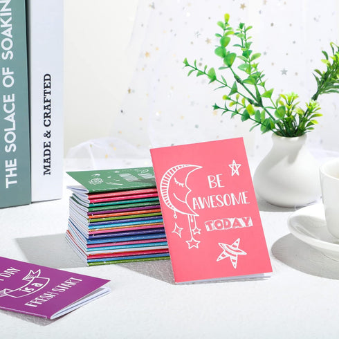 Zonon 24 Pcs Mini Colorful Notebooks, Funny Motivational Journals, Inspirational Notepads, Small Pocket Notebook for