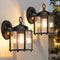 MATAMEYE Outdoor Wall Lantern, Exterior Waterproof Wall Sconce Light Fixtures, Black Front