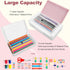 Double Layer Pencil Box, Large Capacity Plastic Case with Snap-tight Lid for Office School Supplies