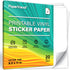 Printable Permanent Vinyl Paper, 20 Sticker Sheets for Printer, Matte White Waterproof, Thick Tear-Resistant