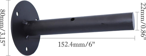 4pcs 6inch FGen Wrought Iron Wall Bracket - Round Bracket Bookshelf Shelf Support (Black)