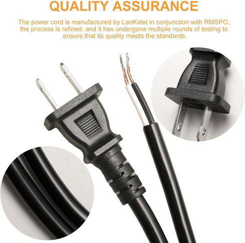 Replacement Power Cord 8FT, 16/2 Power Tool Supply Cable for AC Appliances, Drills, Sanders, Grinders