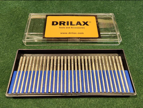 3mm Diamond Drill Bit - Jewelry Beach Sea Glass Shells Gemstones, 30 Pieces Case Set for Dremel Compatible Burr