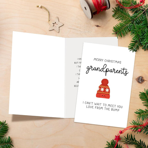 Naixiwen Christmas Pregnancy Announcement Card for Grandparents to Be, Christmas Pregnancy Reveal Card, New Baby Reveal